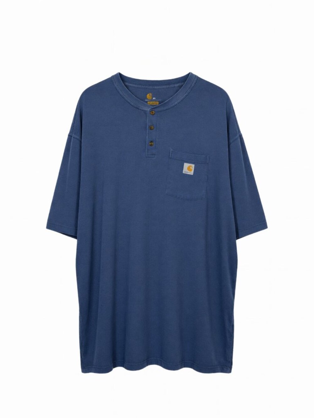 Carhartt Men's Henley Shirt 4XL Blue Long Sleeve Cotton Blend